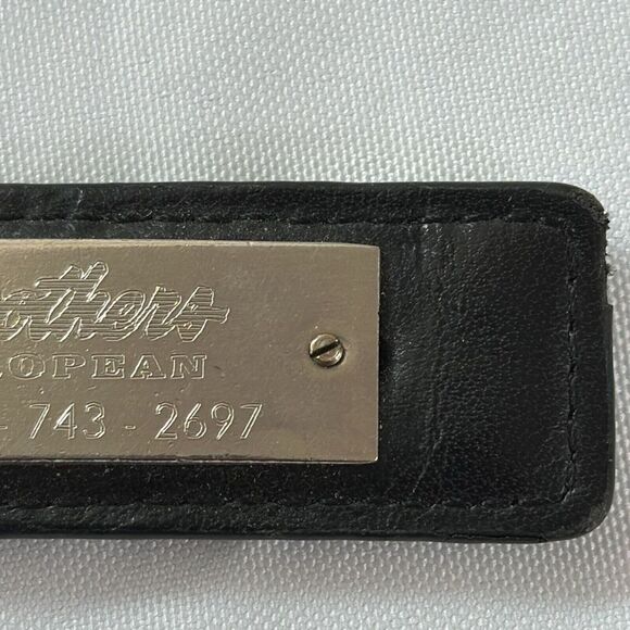 Mercedes Benz Keyring Black Leather Engraved Silver  Company Logo on Backside - Picture 6 of 6